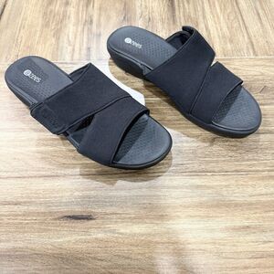 BZees Women's Carefree Sporty Slide Sandal Black